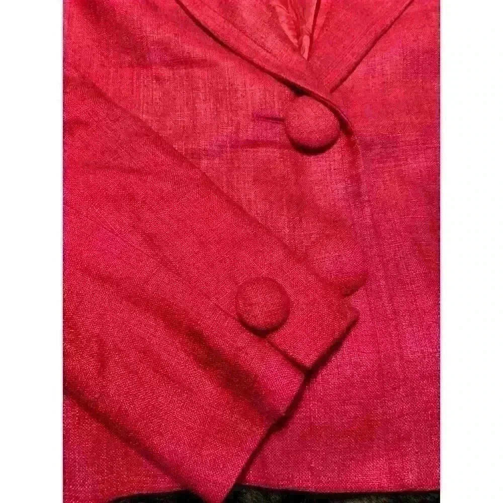 Vintage Herbert Grossman Blazer Women's Size 8 Linen Hot Pink 80's Barbie Work - Picture 8 of 11